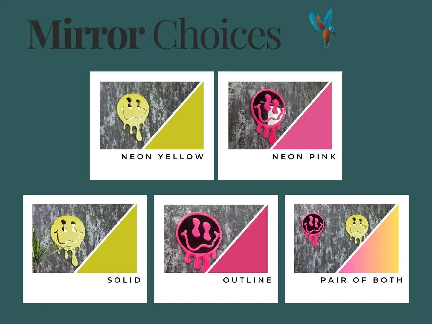 Neon Drip Melting Face Mirror