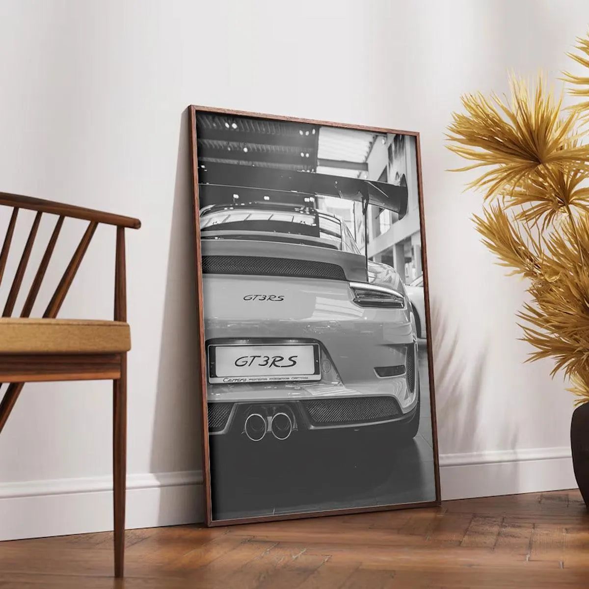 Porsche GT3 RS Black and White Poster