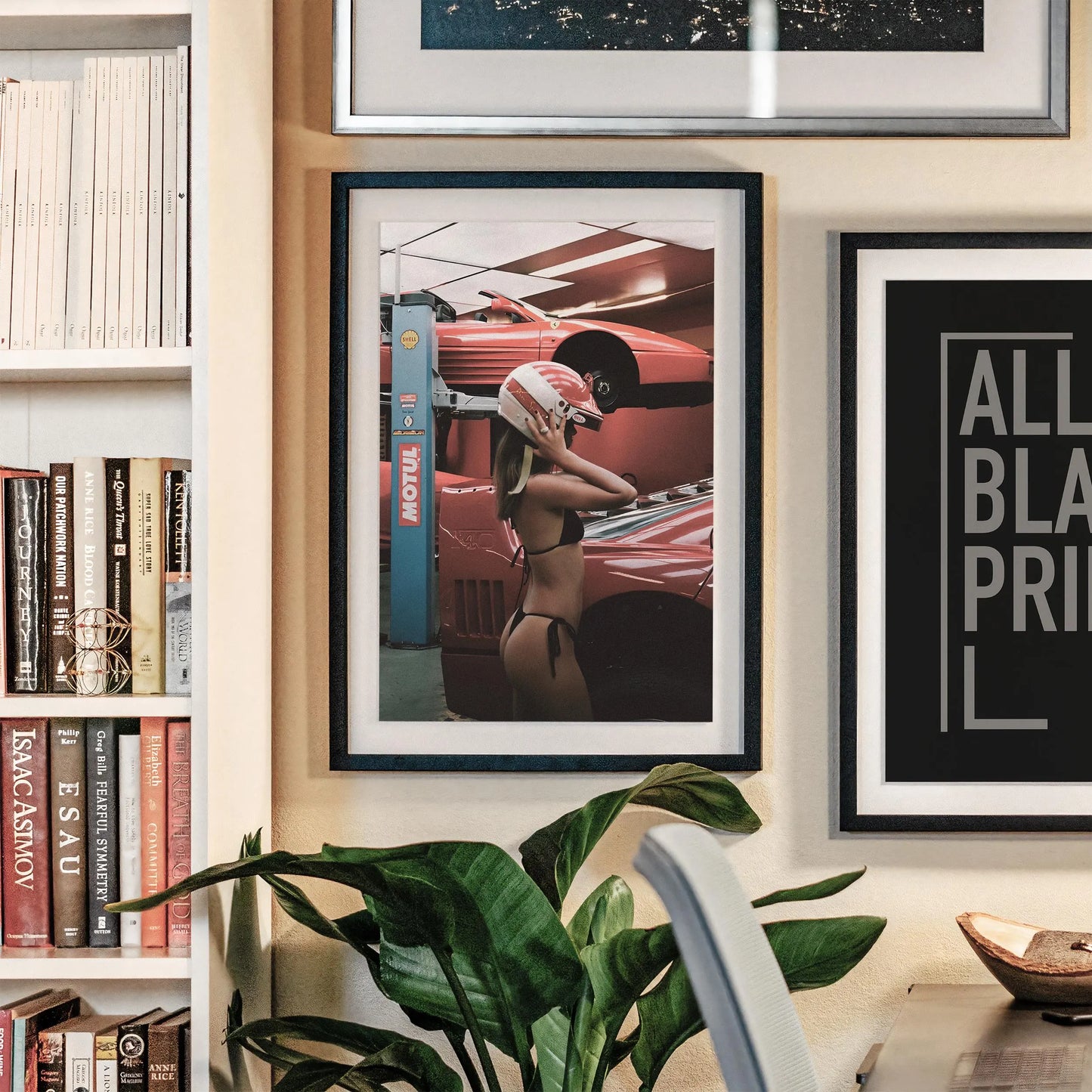 Vintage Ferrari Woman Car Poster