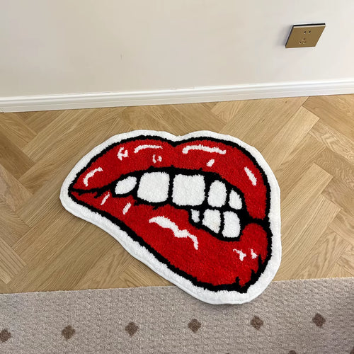 Red Lips Tufted Rug