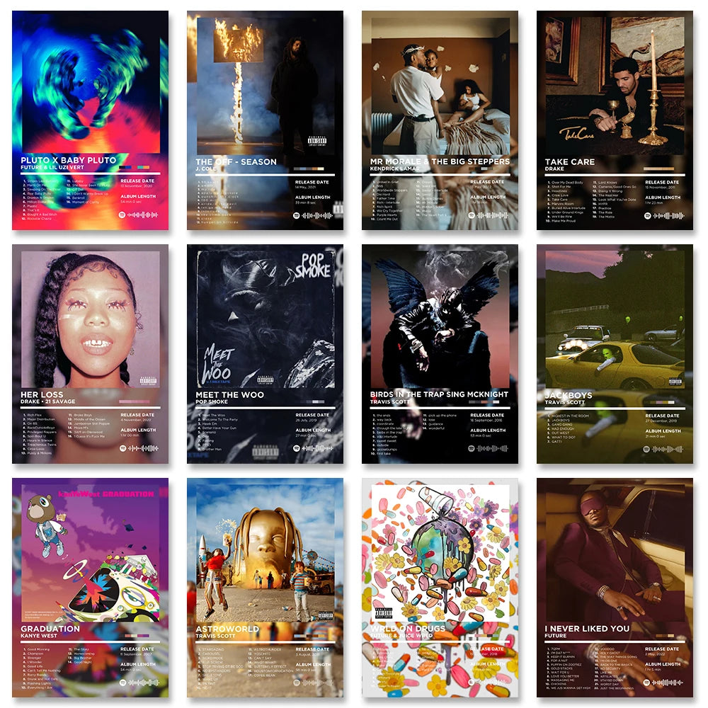 Album Covers-Drake, Travis Scott, Post M, The Weekend