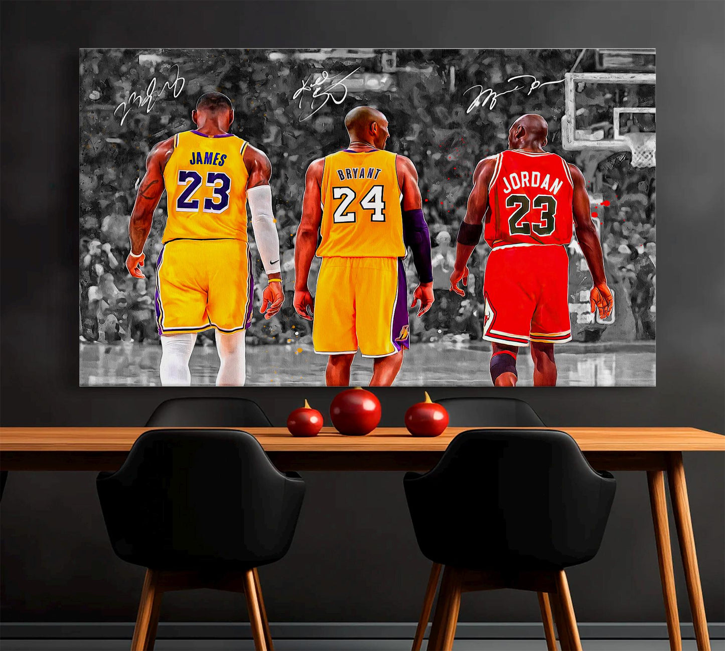 Micheal Jordan x Kobe Bryant x Lebron James Canvas