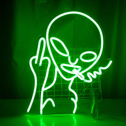 Alien W Blunt Neon Sign