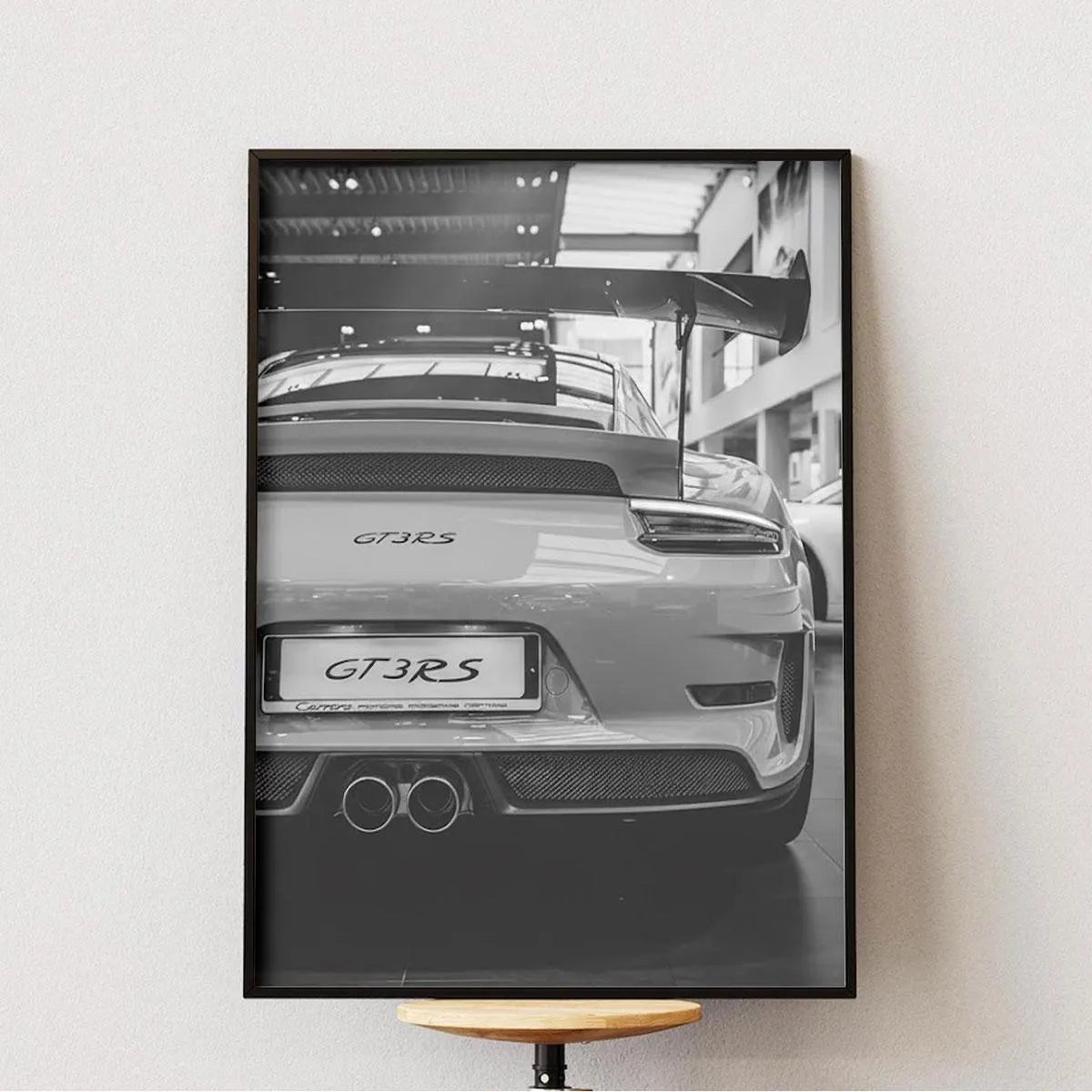 Porsche GT3 RS Black and White Poster