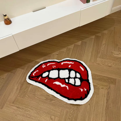 Red Lips Tufted Rug