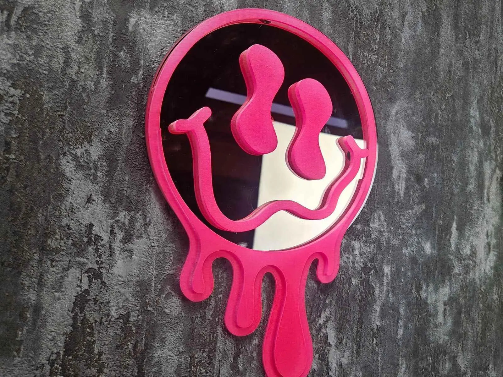 Neon Drip Melting Face Mirror